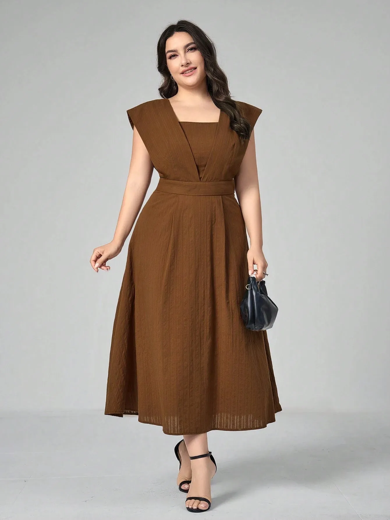 Vestido Longo Com Manga Esvoaçante - London
