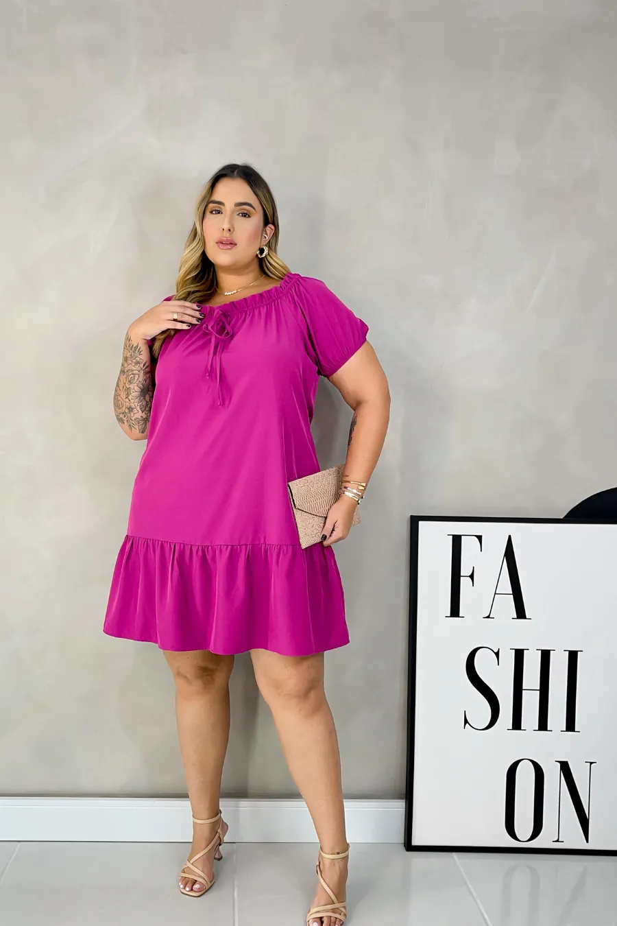 Vestido Plus Size Curto Cigana