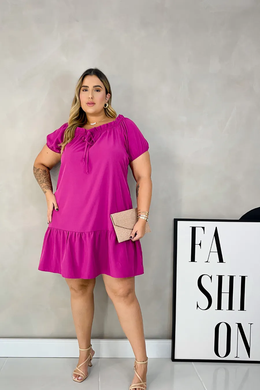 Vestido Plus Size Curto Cigana
