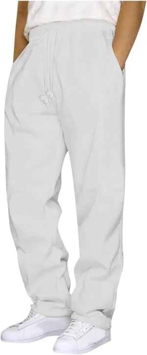 Wide Leg Sweatpants for Men Casual Loose Joggers Cargo Pants Athletic Sports Trouser Outdoor Hiking Long Pants
