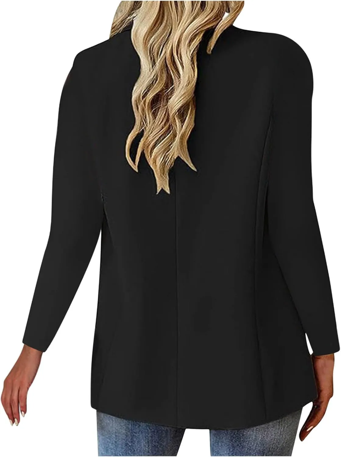 Women Business Casual Blazer with Lined,Professional Work Suit Jacket with PocketsLong Sleeve Button Open Front