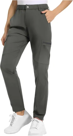 Womens Cargo Pants Casual Loose Fit Straight Leg High Waisted Travel Hiking Pants Summer Work Trousers with Pockets