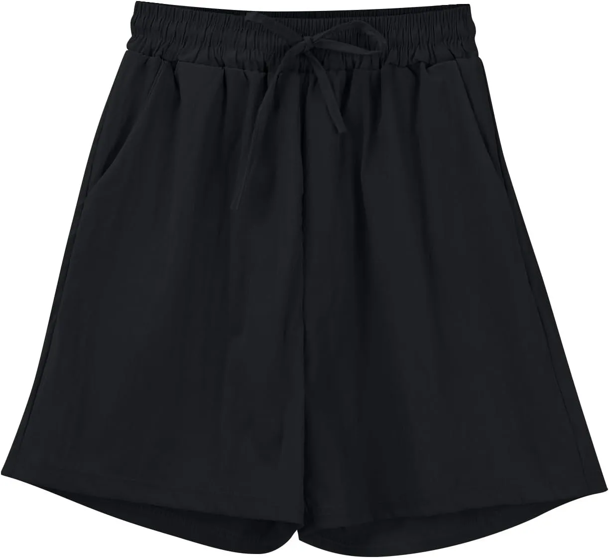 Womens Casual Short Elastic Drawstring Waist Wide Leg Trousers Loose Fit Summer Cozy Lounge Plus Size Shorts for Women