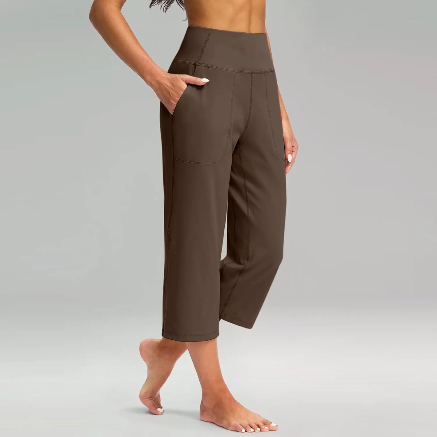 Women's High Waist Casual Wide Leg Loose Palazzo Regular Capris Pants 2025, S-3XL