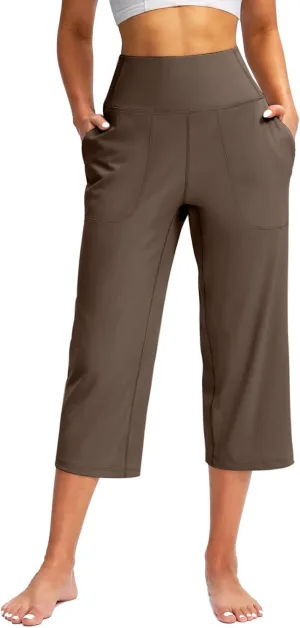 Women's High Waist Casual Wide Leg Loose Palazzo Regular Capris Pants 2025, S-3XL