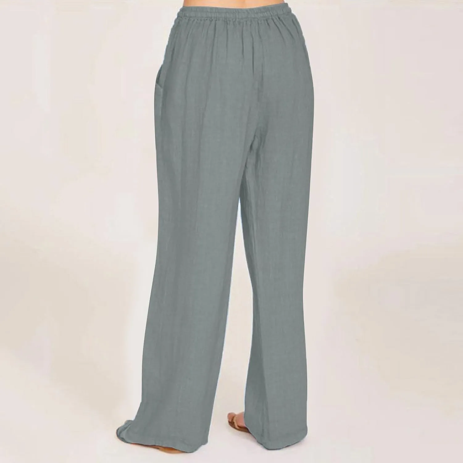 Women's High Waisted Palazzo Pants Belted Wide Leg Loose Long Trousers with Pockets, S-3XL