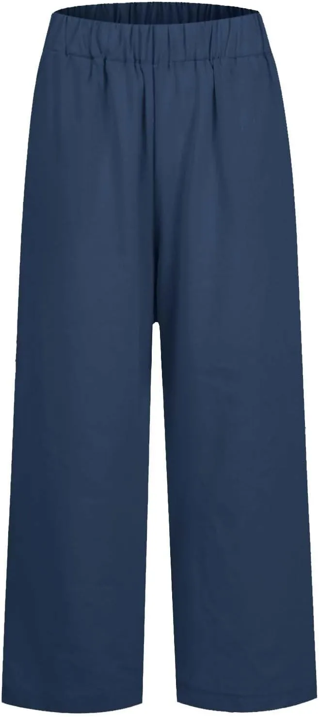 Women's Lounge 2025 Casual Wide Leg Fall Clothes Spring Resort Wear Pants with Pockets, S-5XL
