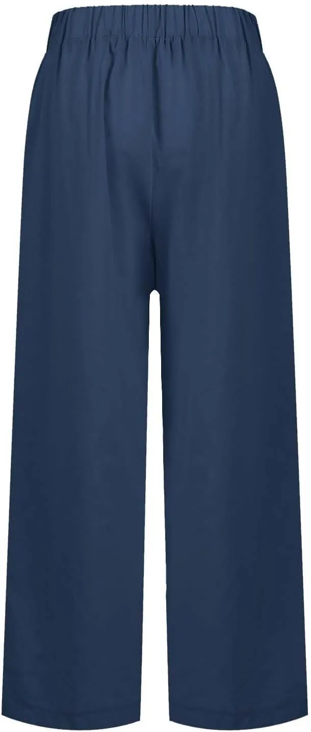 Women's Lounge 2025 Casual Wide Leg Fall Clothes Spring Resort Wear Pants with Pockets, S-5XL