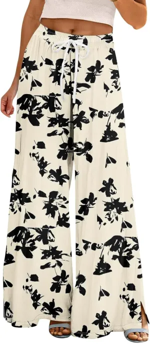 Womens Palazzo Pants Summer Boho Wide Leg Trousers Petite Casual High Waist Flowy Pant 2025 Beach Vacation Outfits Womens Palazzo Pants Summer Boho Wide Leg Trousers Petite Casual High Waist Flowy Pant 2025 Beach Vacation Outfits