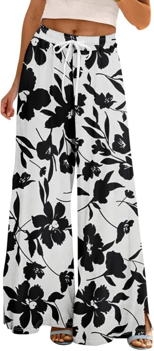 Womens Palazzo Pants Summer Boho Wide Leg Trousers Petite Casual High Waist Flowy Pant 2025 Beach Vacation Outfits Womens Palazzo Pants Summer Boho Wide Leg Trousers Petite Casual High Waist Flowy Pant 2025 Beach Vacation Outfits