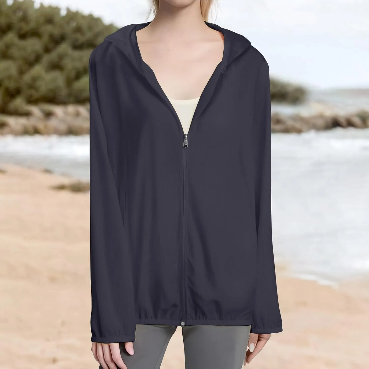 Womens UPF 50  Sun Protection Hoodie Jackets 2025 Light Weight Long Sleeve Shirts Hiking Outdoor Full Zip Tops