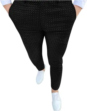 Ymosrh Khaki Jeans for Men Men's Fashion Stretch Dress Pants Slim Fit Plaid Pants Business Suit Casual Golf Jeans