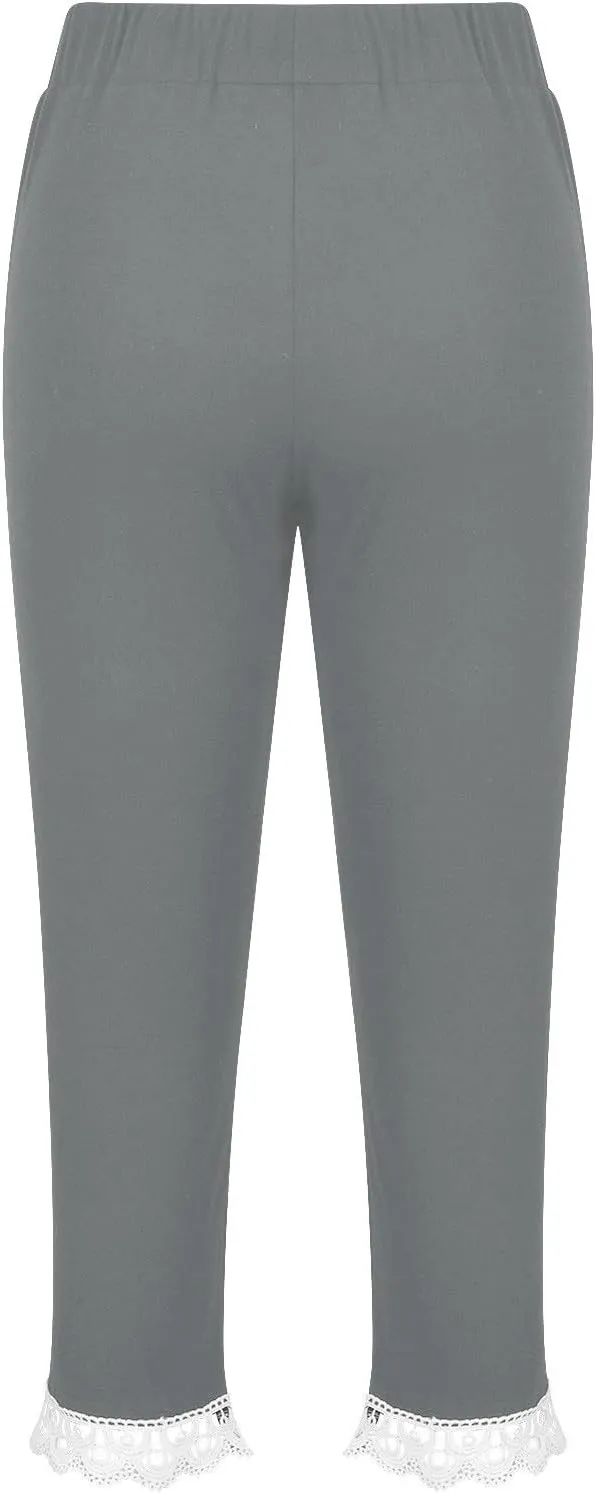 Youth Girls Cropped Legging Sweatpants Hollow Tassels Stretchy Cute Skinny Tights Comfy Slim Soft Pants for Kids Girls