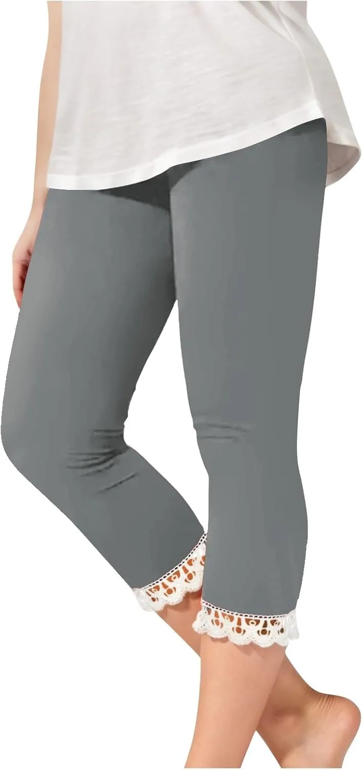 Youth Girls Cropped Legging Sweatpants Hollow Tassels Stretchy Cute Skinny Tights Comfy Slim Soft Pants for Kids Girls