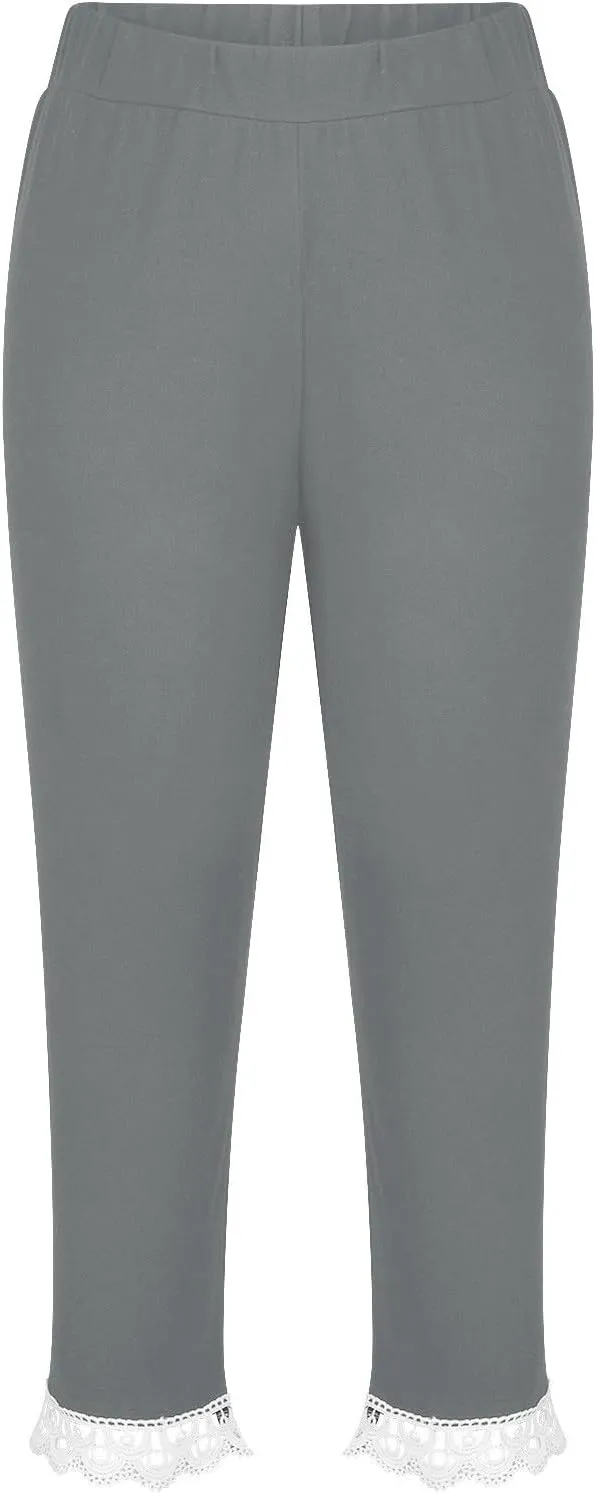 Youth Girls Cropped Legging Sweatpants Hollow Tassels Stretchy Cute Skinny Tights Comfy Slim Soft Pants for Kids Girls